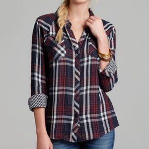 Rails Kendra Gauze Plaid Flannel Button Down Shirt